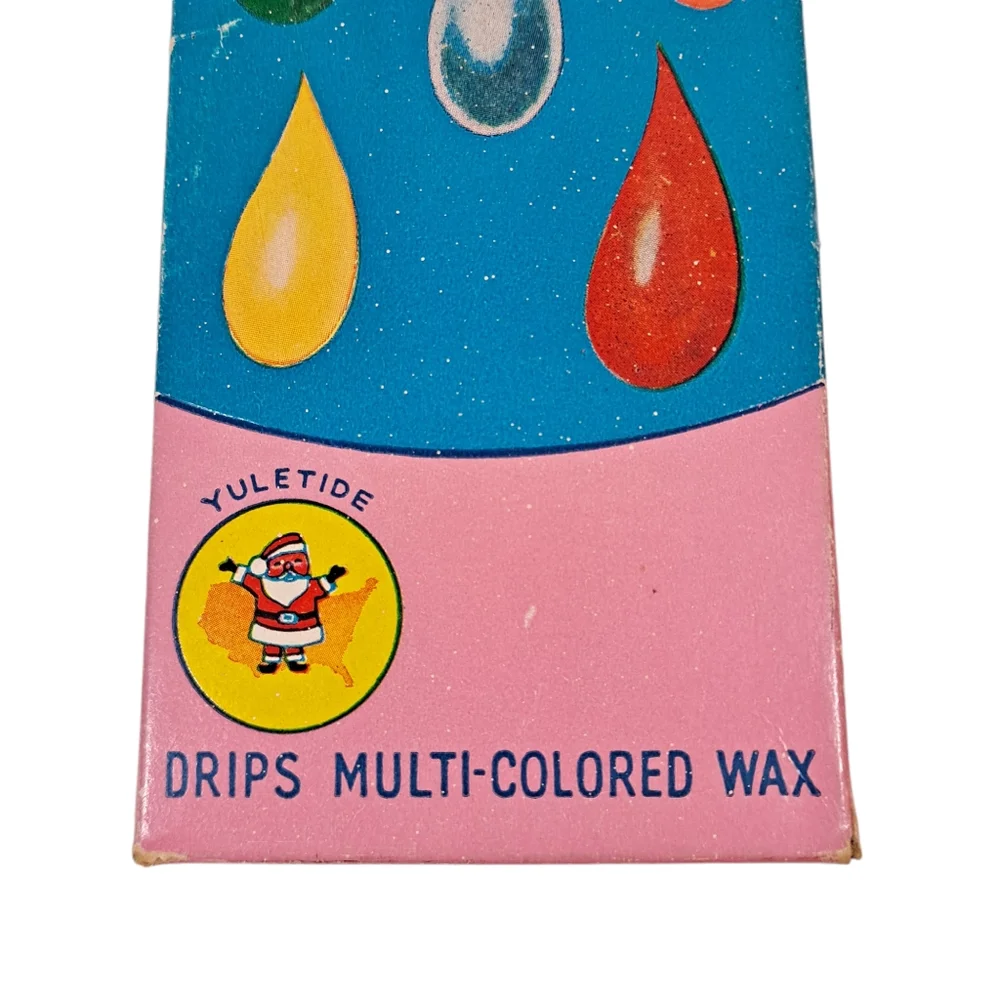 Vintage Yuletide Rainbow Candles Drip Multicolor Wax Taper Candles 12
